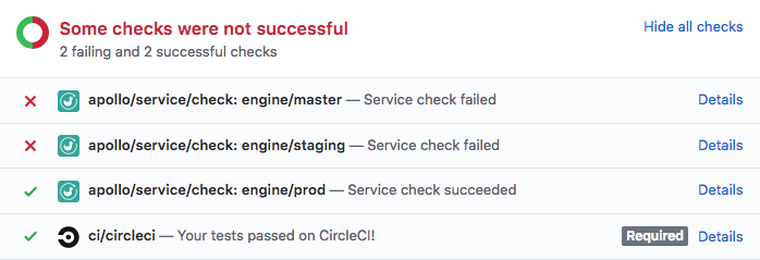 Multiple service checks running for different variants